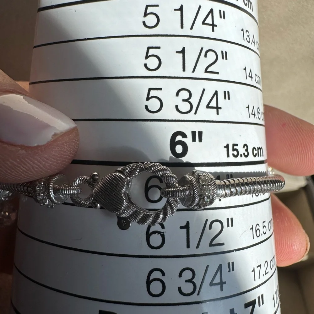 Judith Ripka Sterling Silver Charm bracelet with 13 charms and spacers - Picture 5 of 15